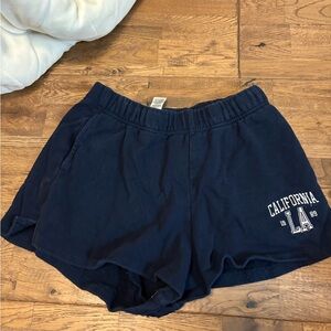 Garage Navy Athletic Shorts with California LA Design